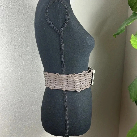 Motit 56 Wide Braided Leather Belt with Metal and Stone Buckle Made in India S - Picture 4 of 14